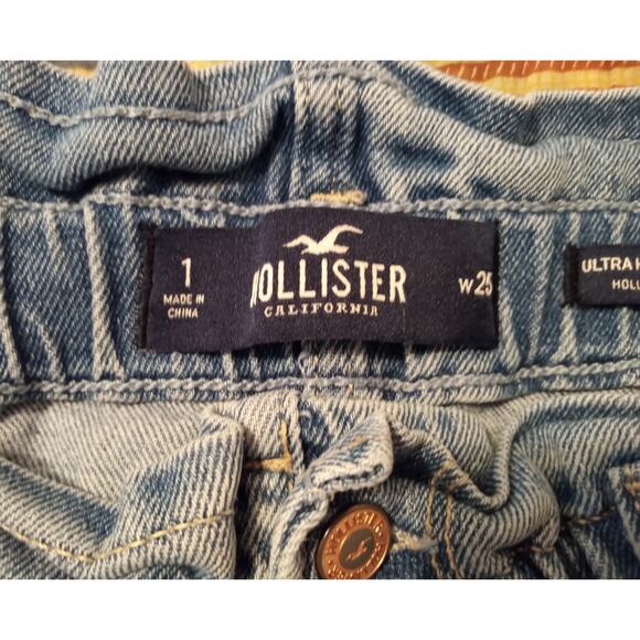 Hollister Ultra High Rise Mom Shorts Vintage Stretch Light Wash 3" Denim SZ 1 - Picture 4 of 9